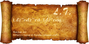 Lénárd Tünde névjegykártya