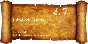 Lénárd Tünde névjegykártya